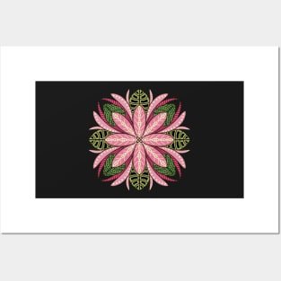 Lotus Flower on Maroon Background Posters and Art